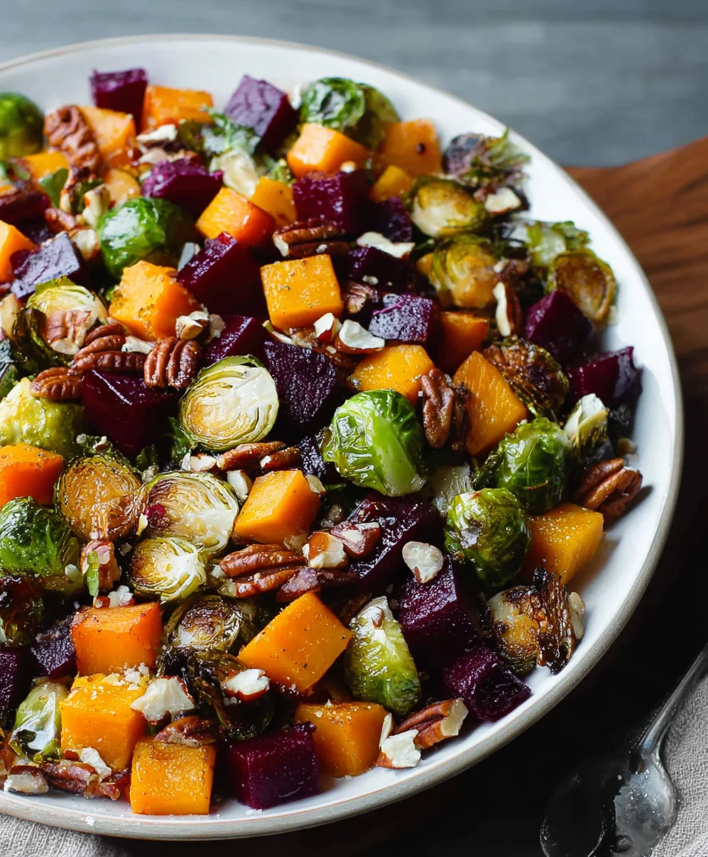 Roasted Winter Vegetable Salad - Butternut Squash Brussels Sprouts