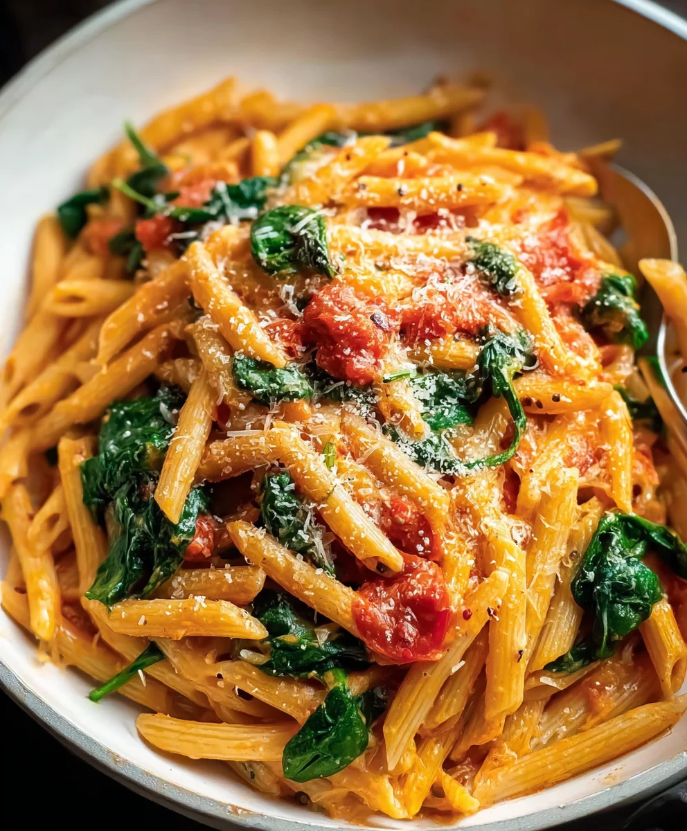Creamy Tomato Spinach Pasta - Easy & Delicious Recipe
