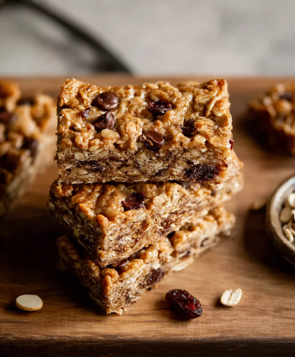 Soft-Baked Peanut Butter Granola Bars-Easy Recipe