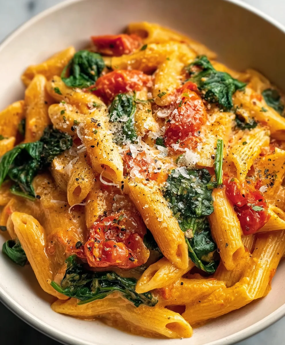 Creamy Tomato Spinach Pasta - Easy & Delicious Recipe