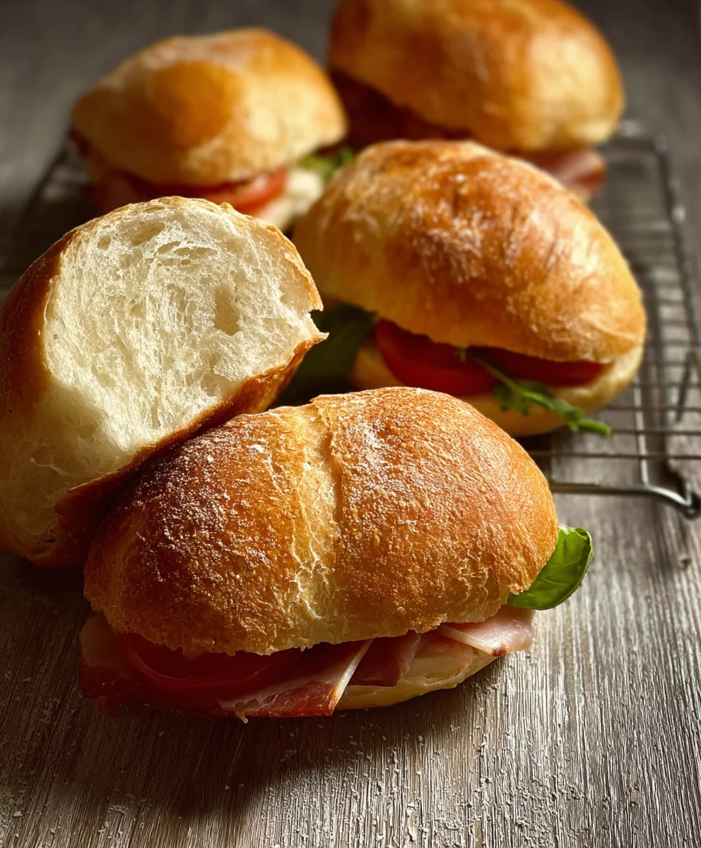 Easy No Knead Sandwich Rolls - Quick & Delicious