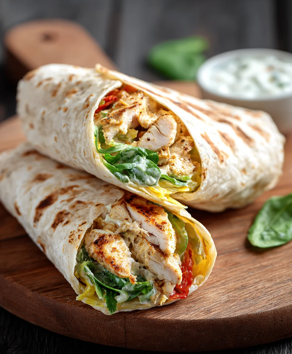 Easy Chicken Caesar Tortilla Wraps