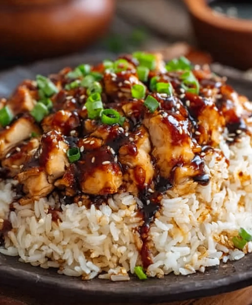 Sweet Honey BBQ Chicken Rice-Easy Meal