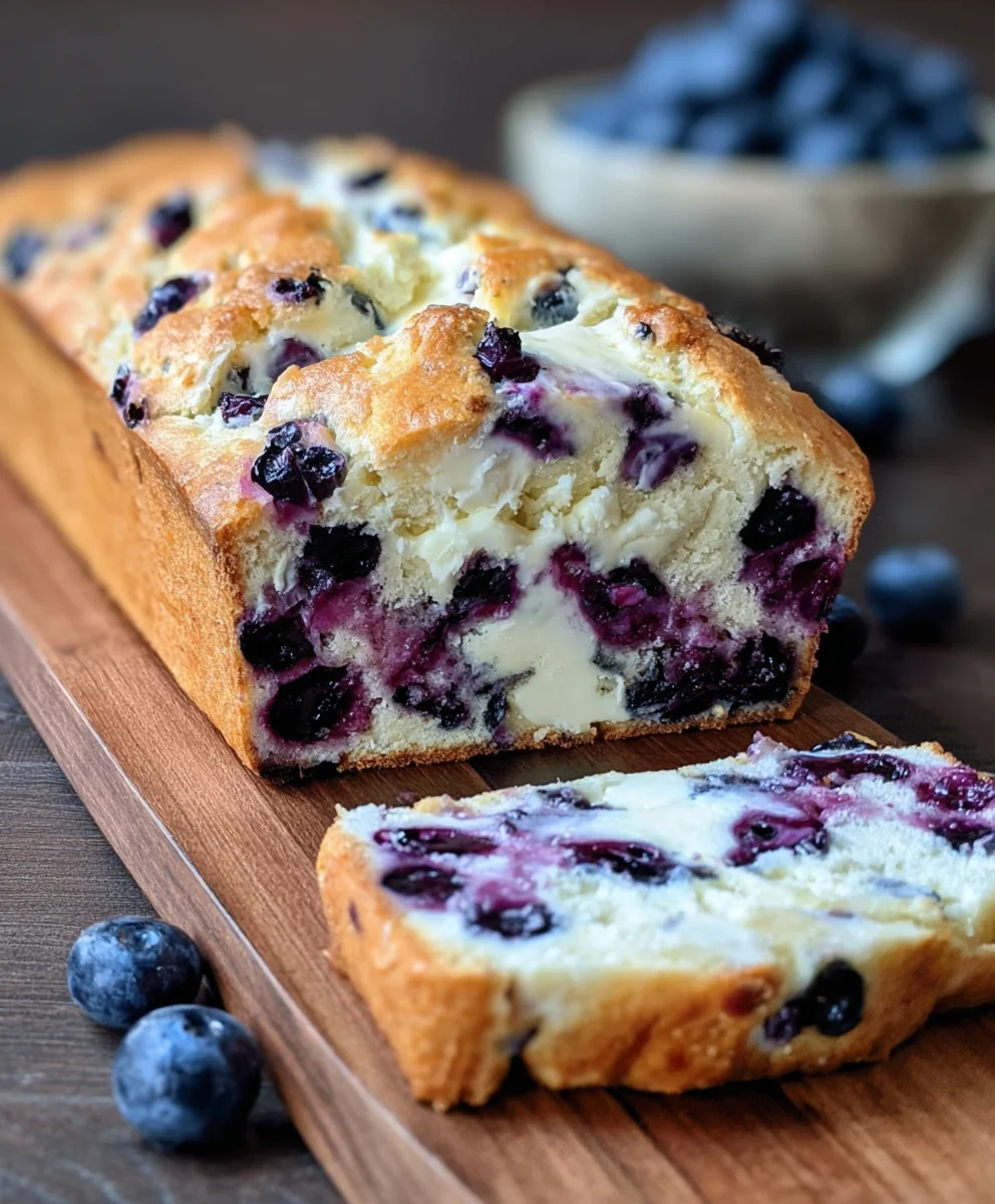 Easy Blueberry Cream Cheese Bread - Delicious Quick Loaf