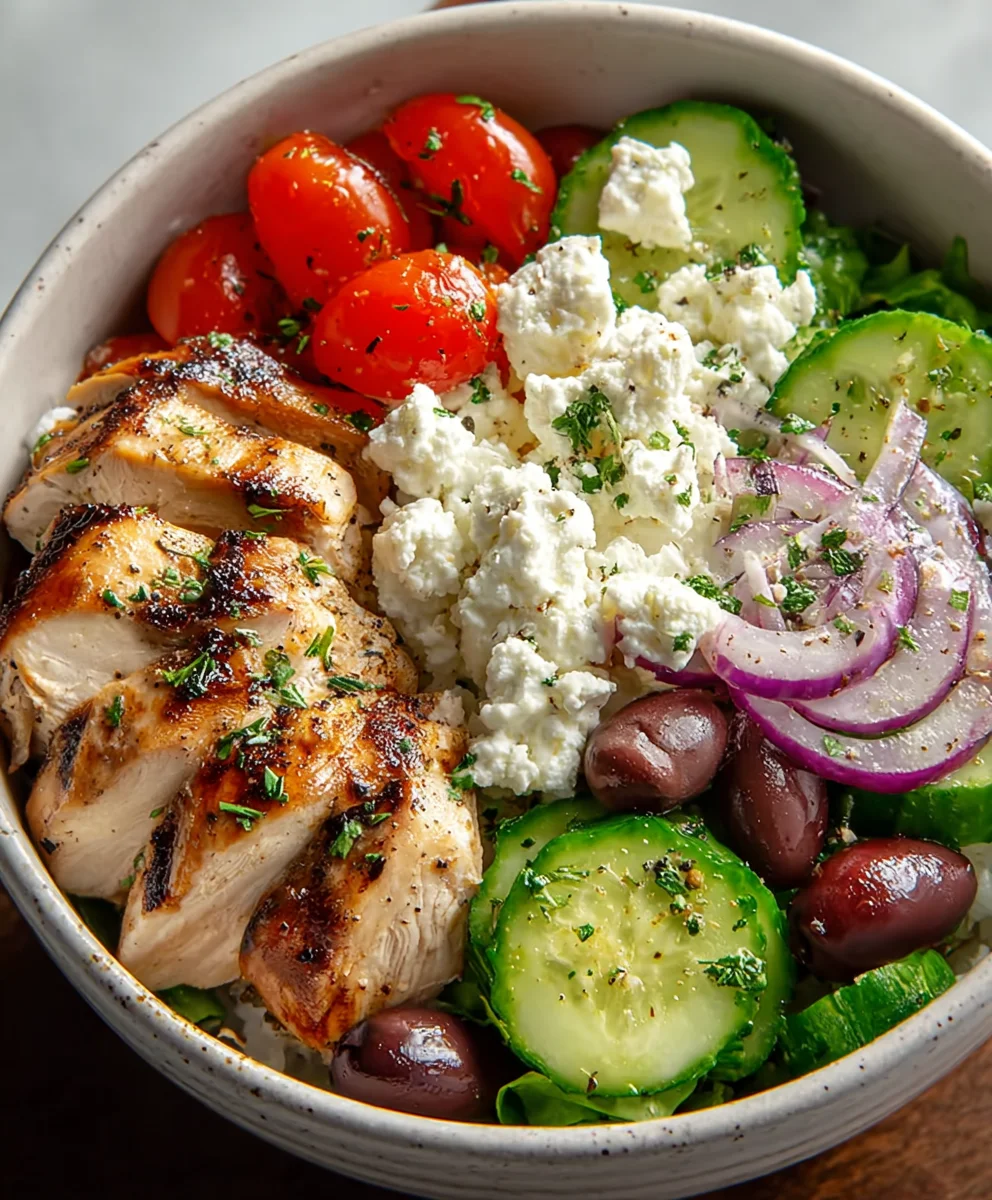 Greek Chicken Cottage Cheese Bowl - Healthy Meal