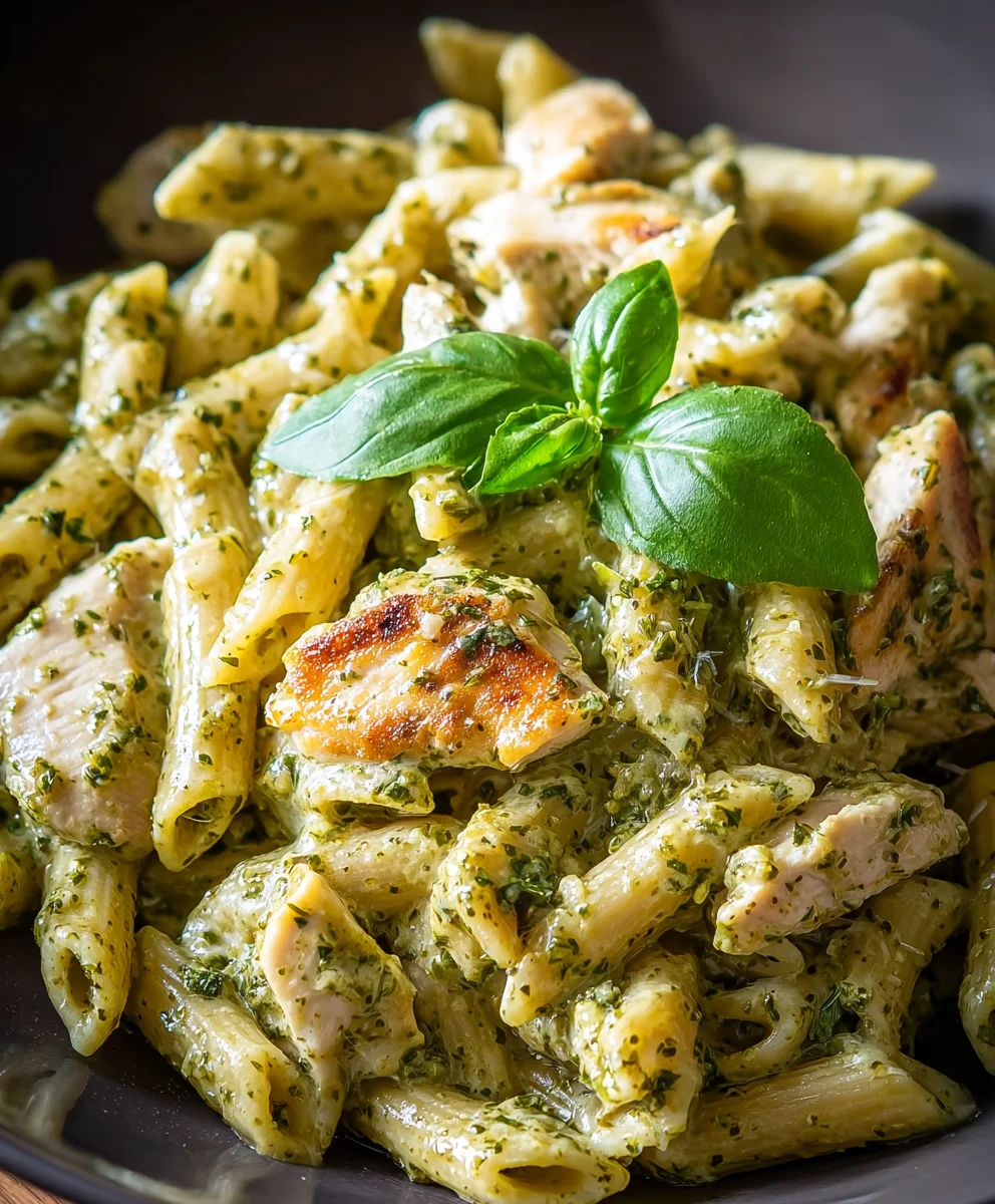 Easy Creamy Chicken Pesto Pasta Recipe