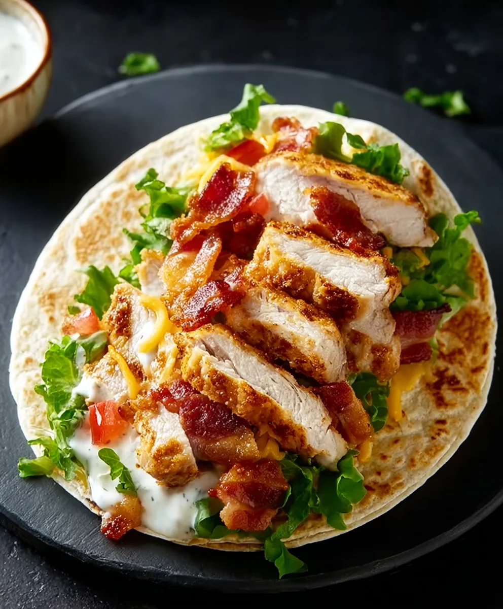 Crispy Chicken Beef Beef Bacon Ranch Wrap Recipe