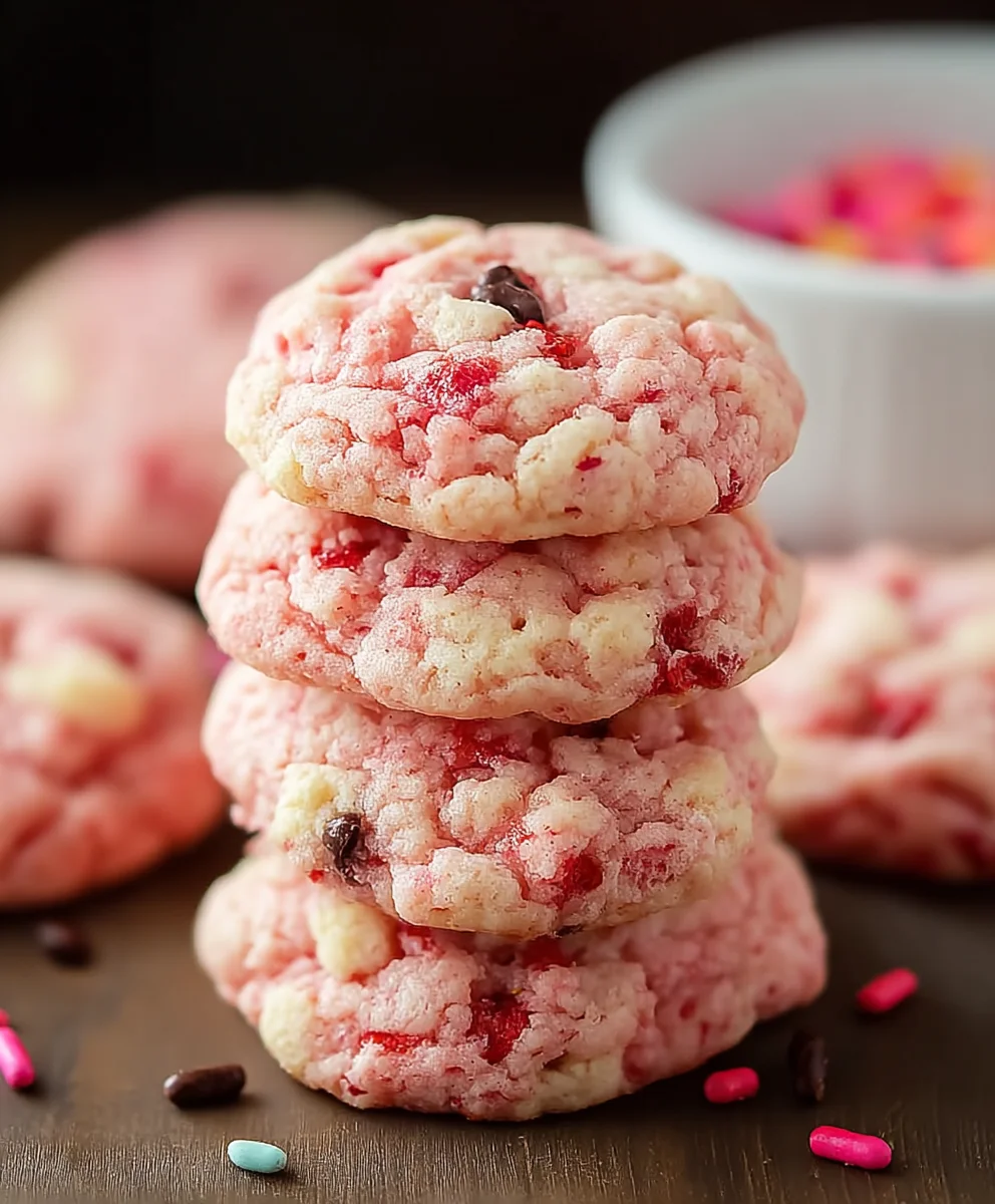 Easy Strawberry Cake Mix Cookies Recipe