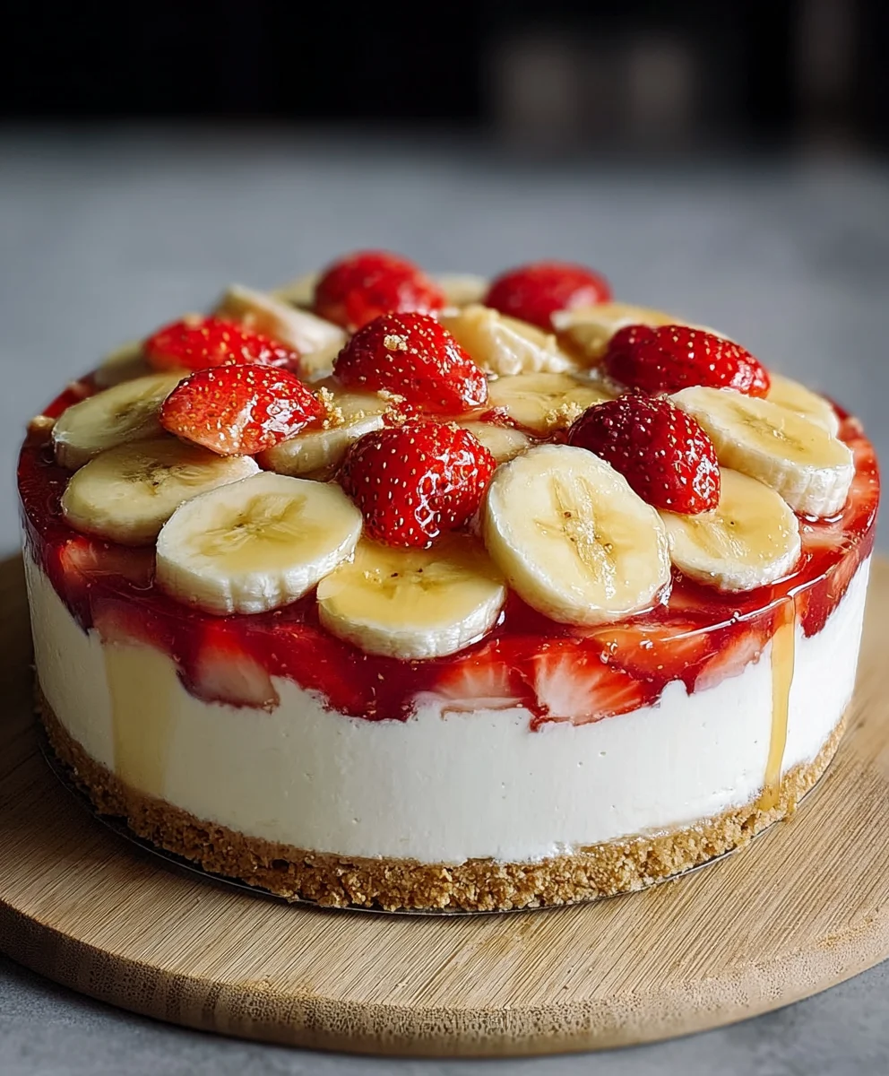 Strawberry Banana Pudding Cheesecake-Decadent Treat