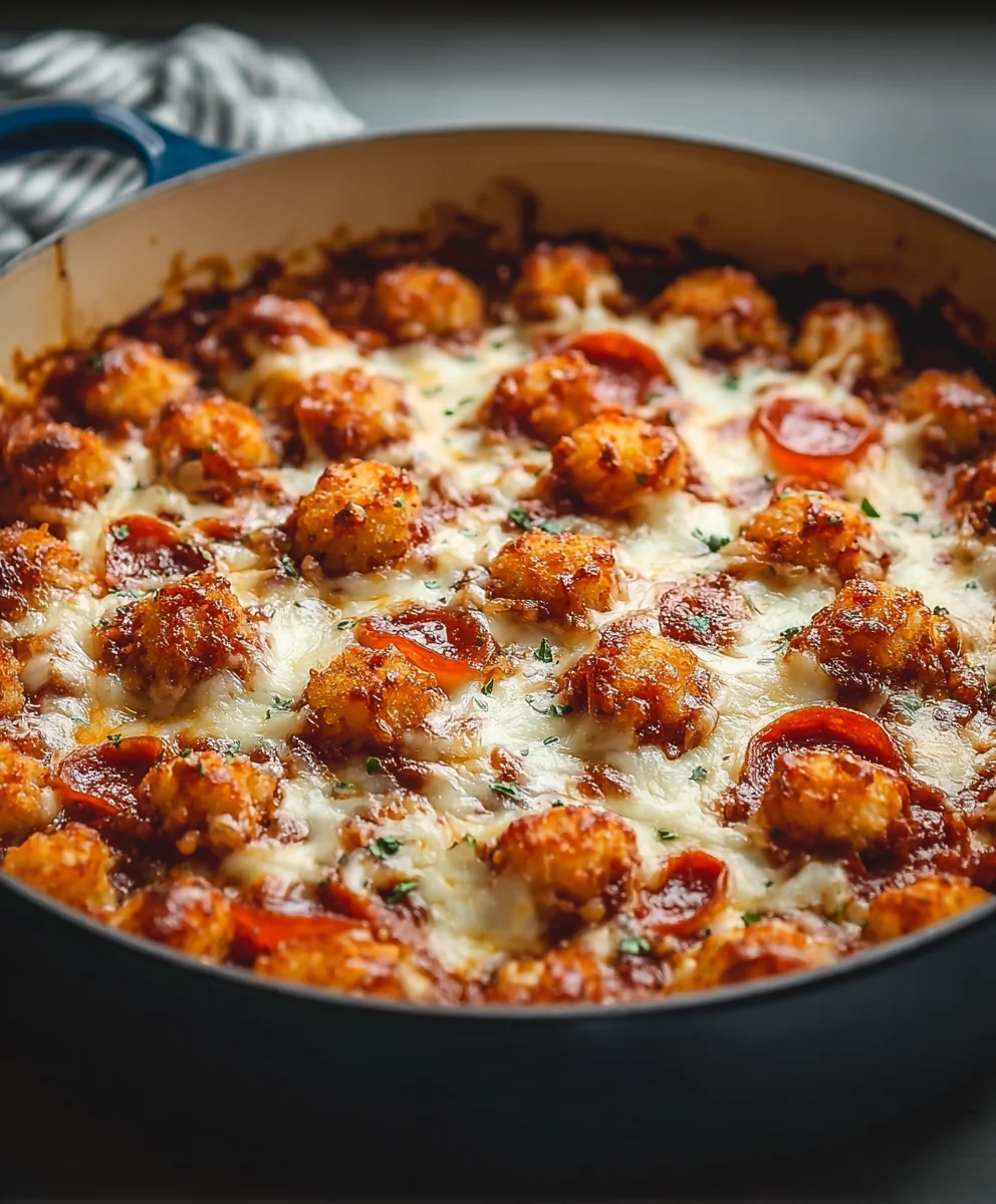 Easy Beef Pizza Tot Casserole Recipe