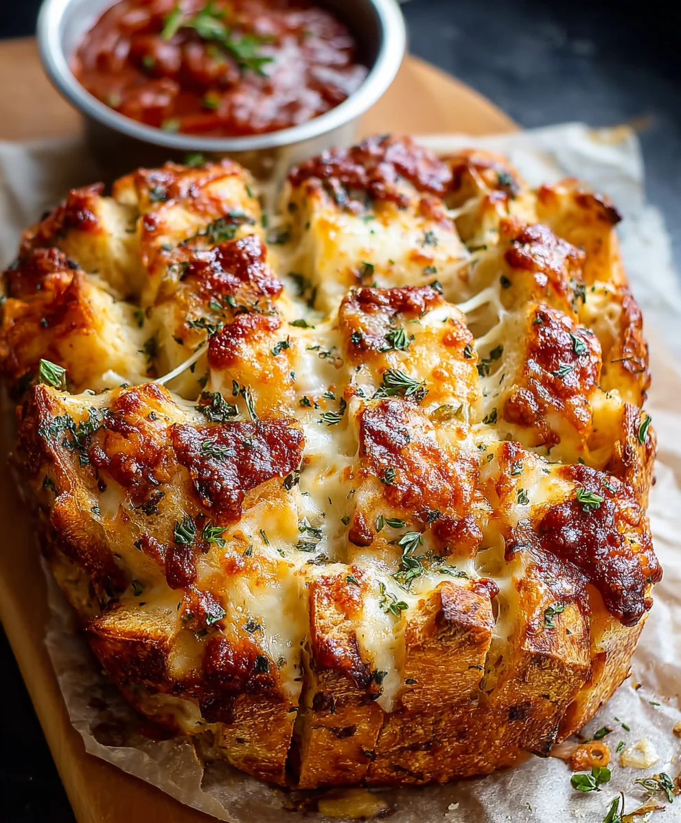 Cheesy Pull Apart Pizza Bread-Easy Appetizer
