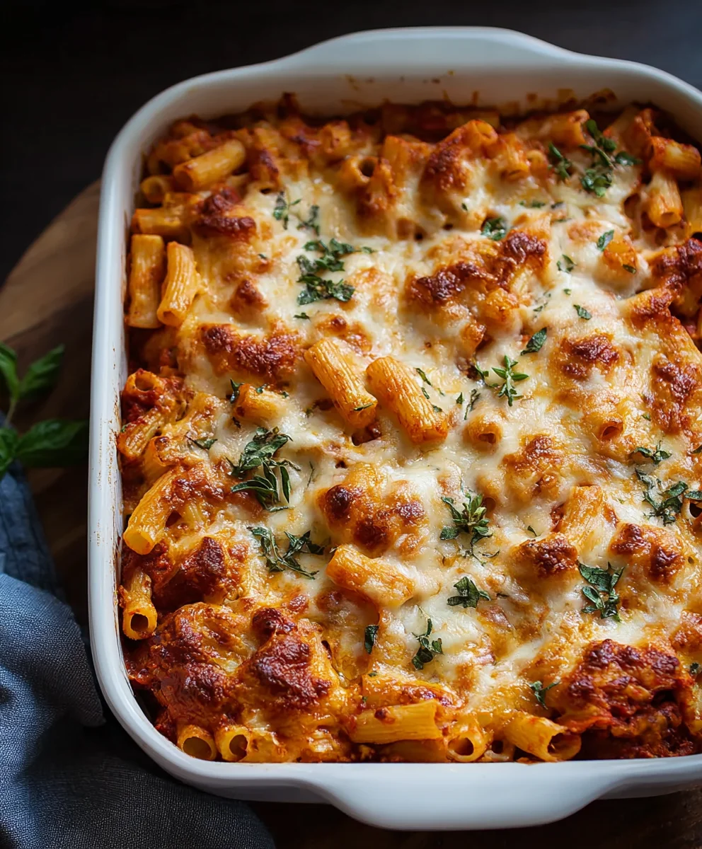 Three Cheese Baked Ziti - Delicious Comfort Food