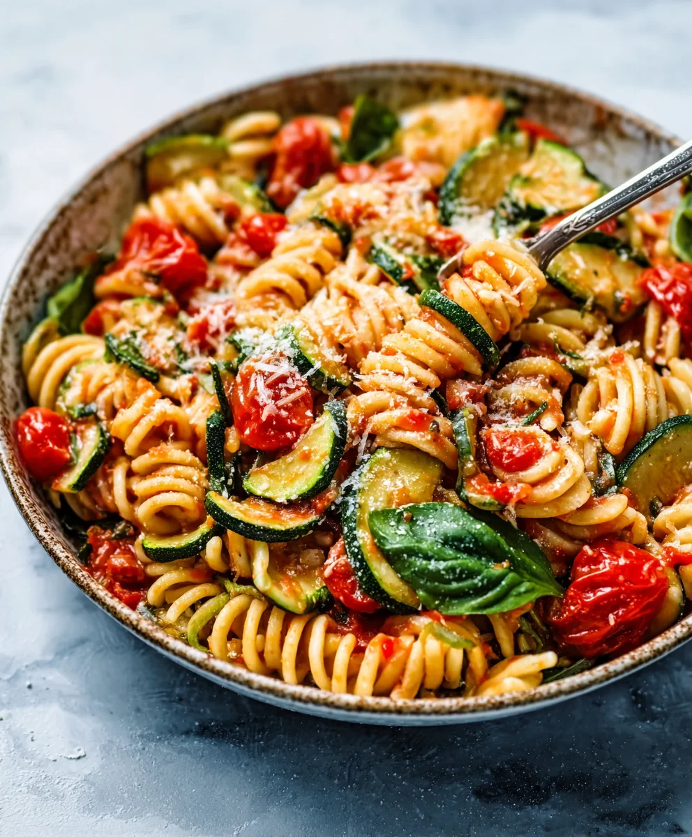 Healthy Tomato Zucchini Pasta - Quick & Easy Recipe