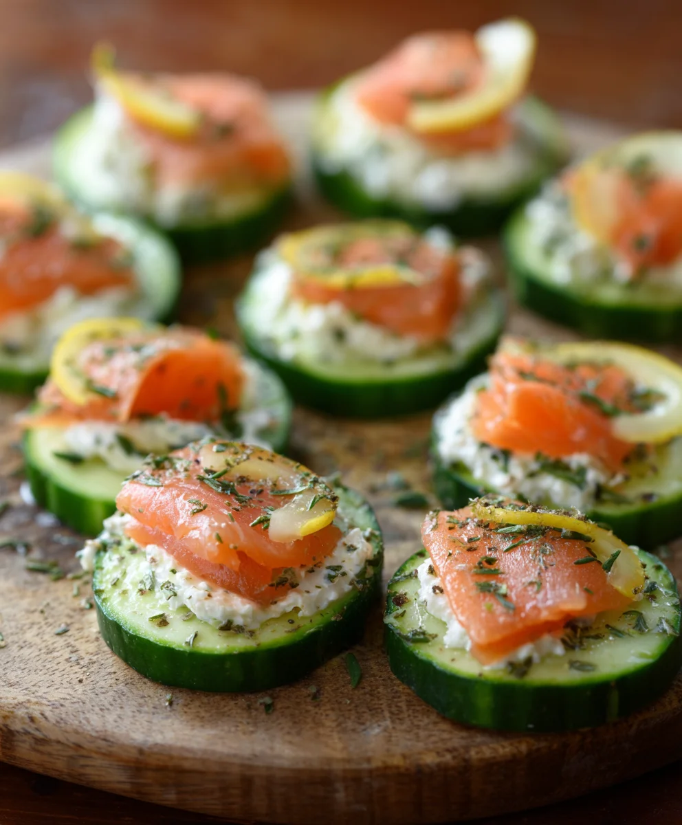 Cucumber Smoked Salmon Bites- Easy Appetizer