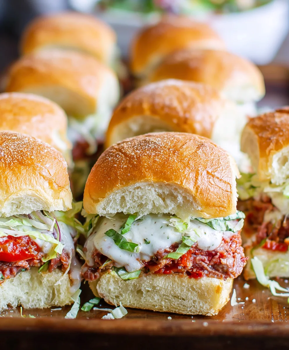 Beef Italian Grinder Sliders-Easy Party Appetizer