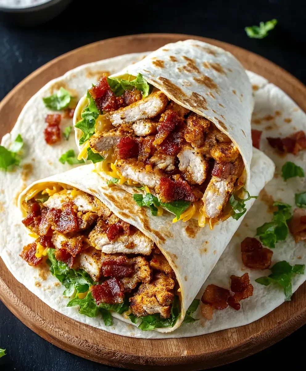 Crispy Chicken Beef Beef Bacon Ranch Wrap Recipe