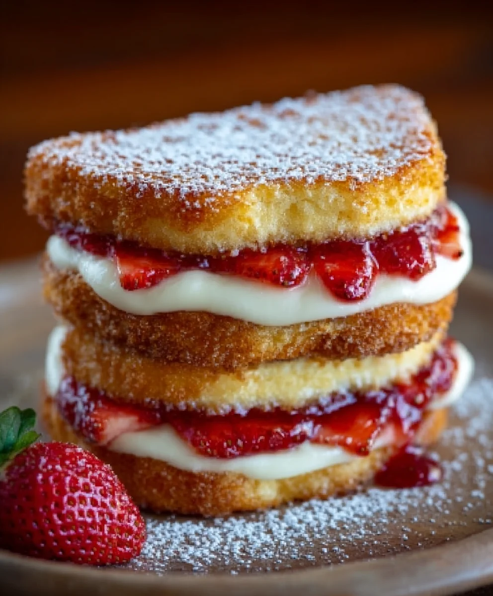 Fried Strawberry Cheesecake Sandwiches-Sweet Dessert Treat