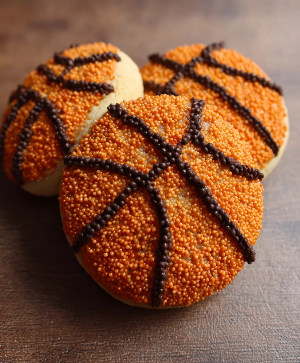 Easy Piping Basketball Cookies - Fun Dessert Idea