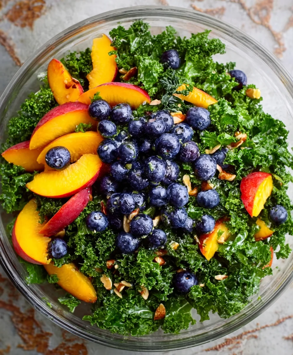 Summer Peach Blueberry Non-Alcoholic Ale Salad