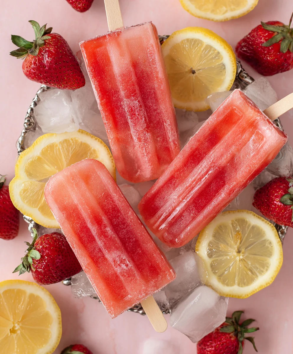 Strawberry Lemonade Popsicles