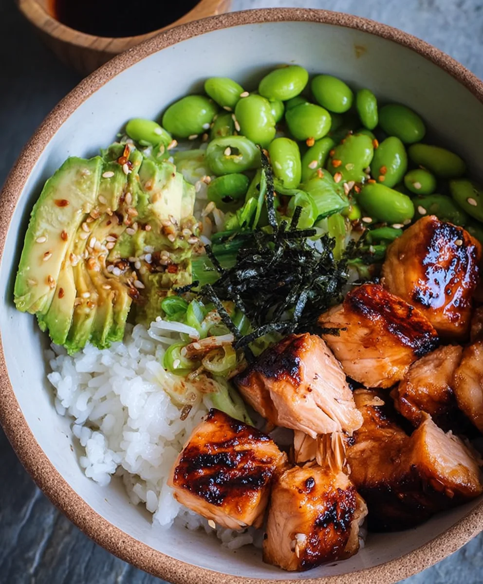 Easy Teriyaki Salmon Sushi Bowl Recipe
