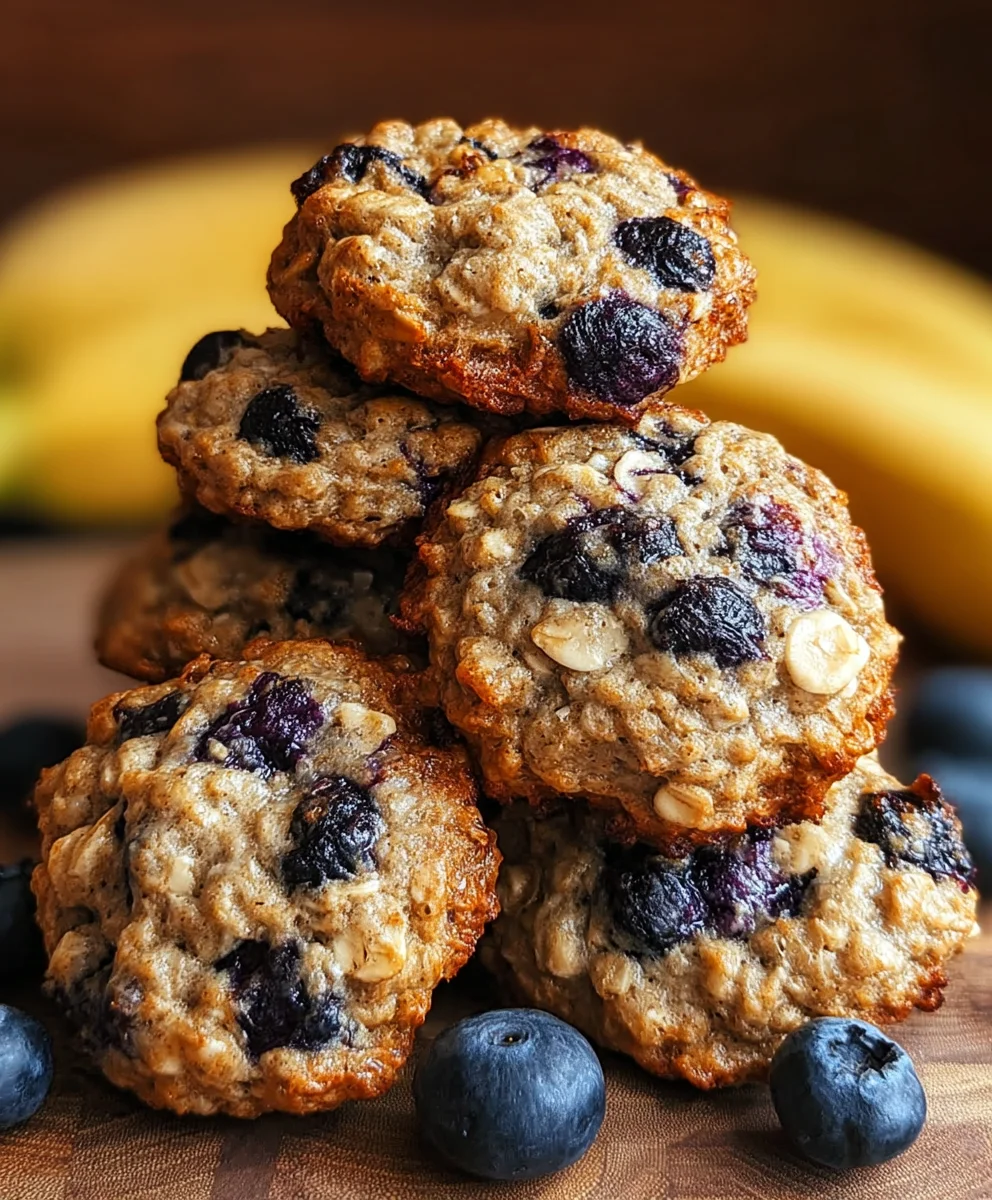 Easy Banana Blueberry Breakfast Cookies