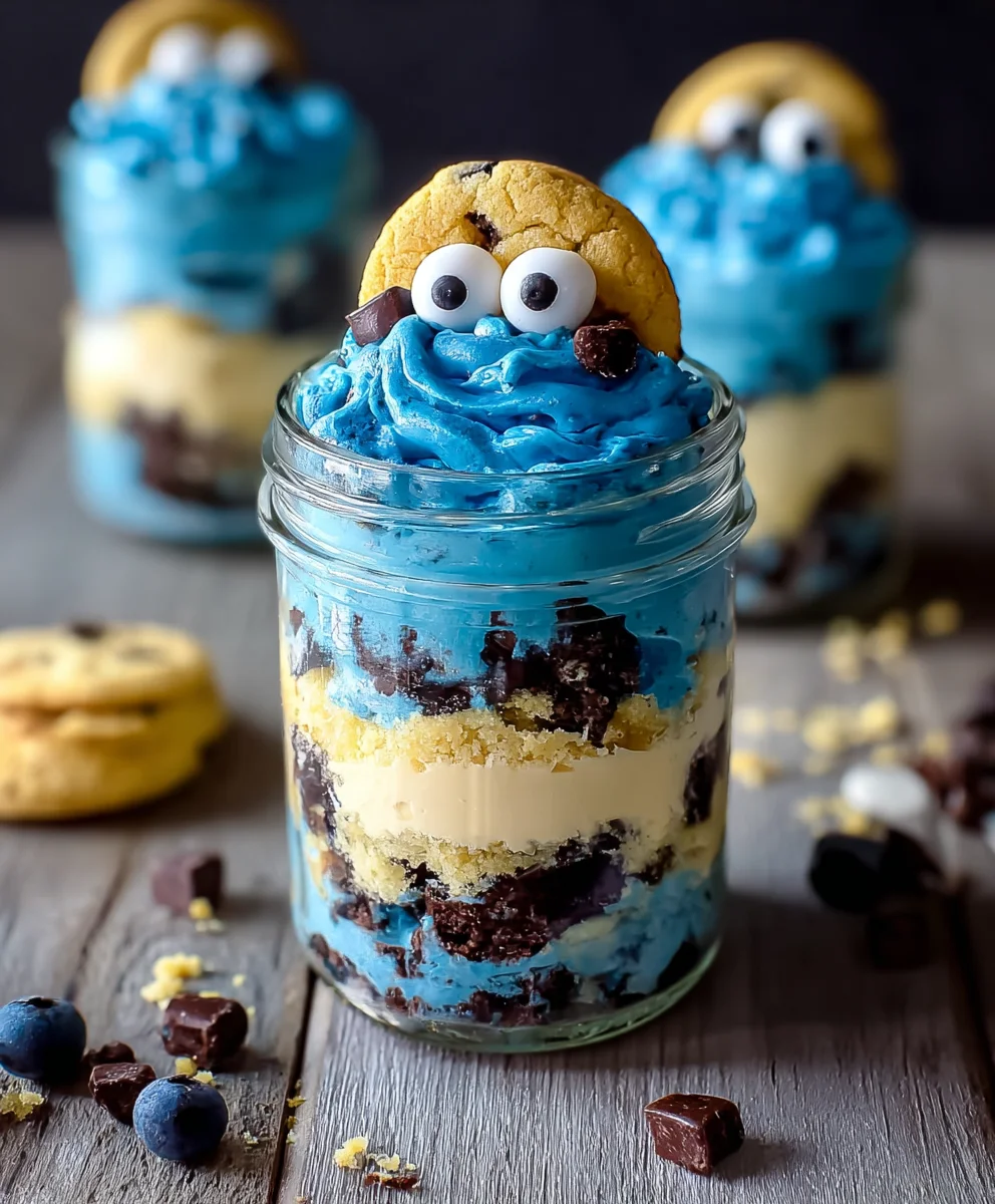 Cookie Monster Cake Jars - Fun-tastic Dessert Treat