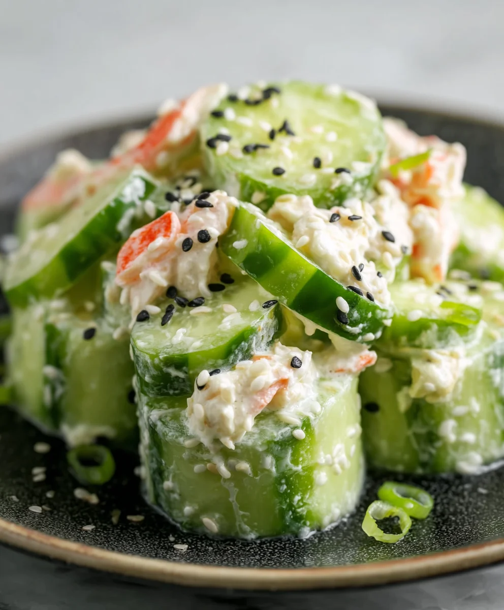 Easy California Roll Cucumber Salad- Fresh & Flavorful