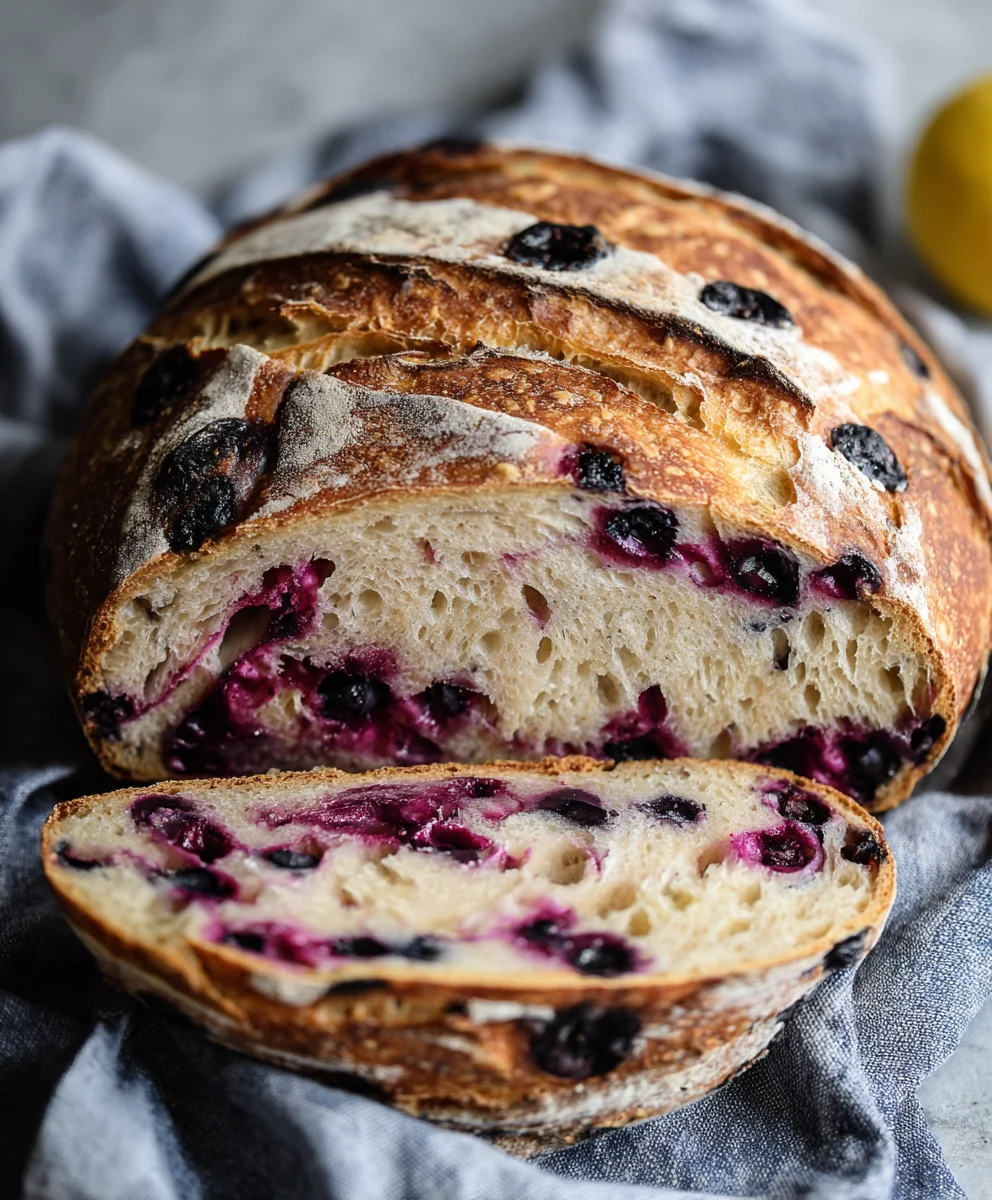 Lemon Blueberry Sourdough Bread-Easy Recipe