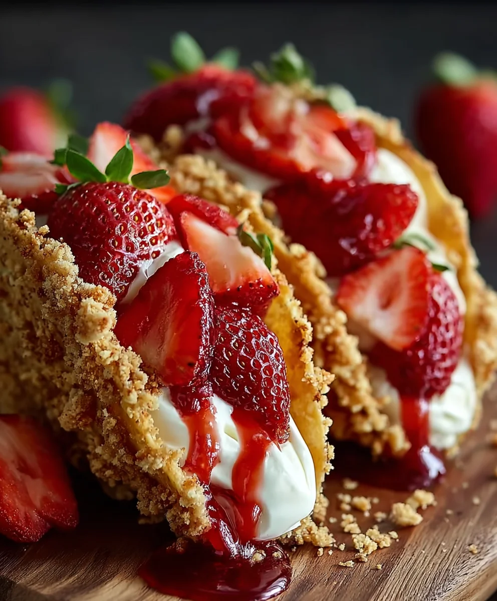 Strawberry Crunch Cheesecake Tacos-Easy Dessert Recipe