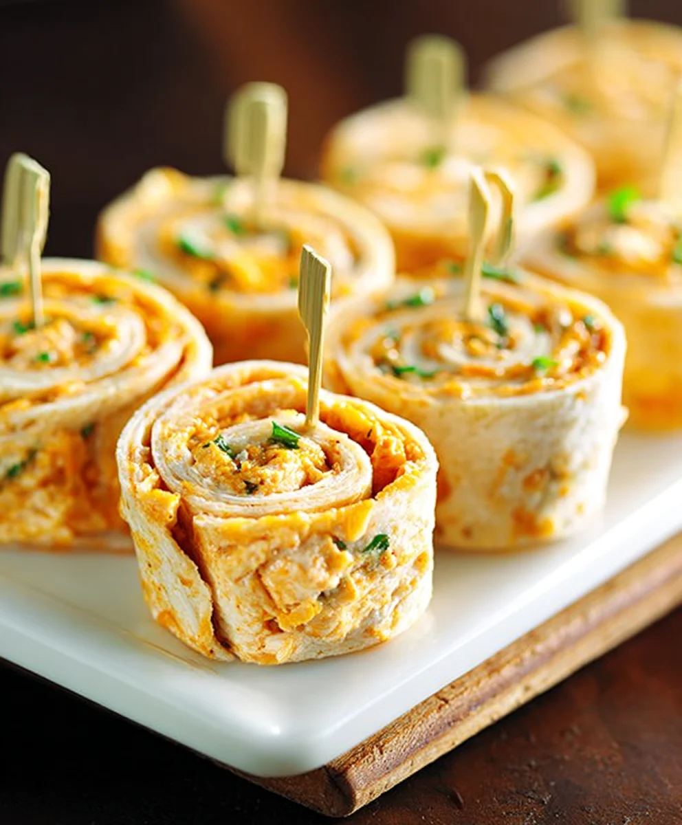 Spicy Buffalo Chicken Pinwheels-Easy Recipe
