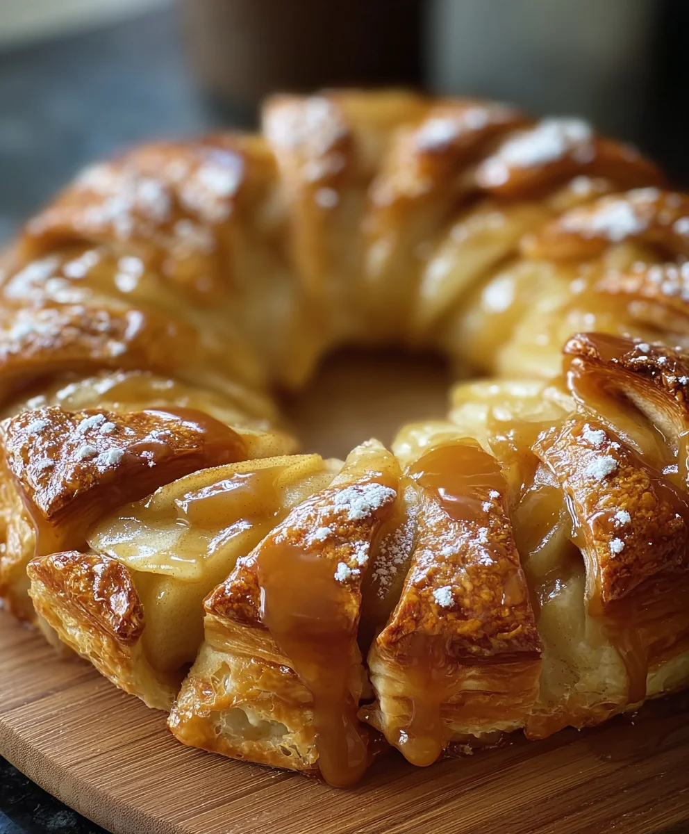 Caramel Apple Cream Cheese Crescent Ring Recipe