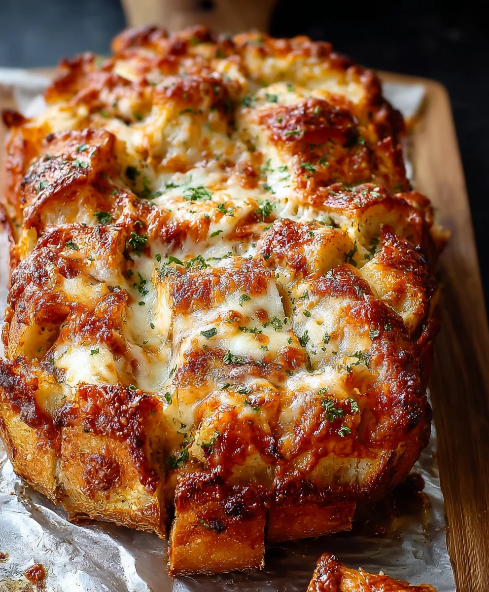 Cheesy Pull Apart Pizza Bread - Easy Appetizer