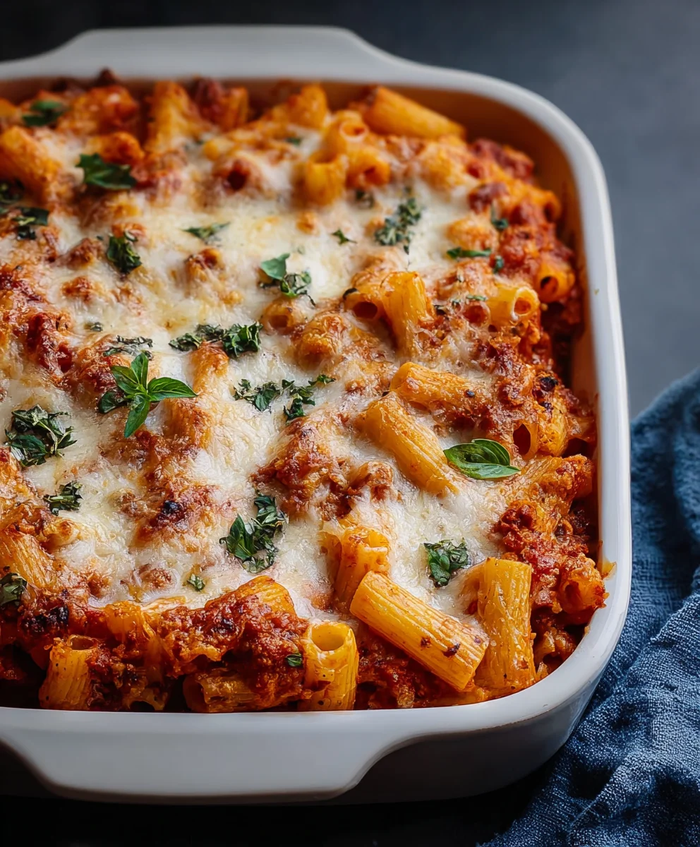 Three Cheese Baked Ziti