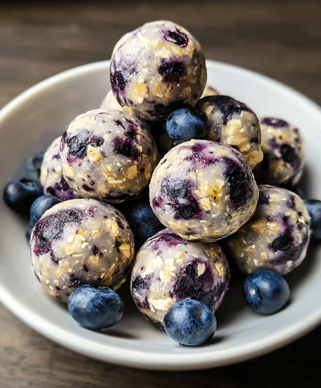 No-Bake Lemon Blueberry Protein Bites