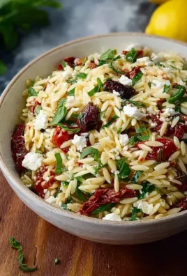 Homemade Orzo Pasta Salad with Feta and Sun Dried Tomatoes - FlirtyFood