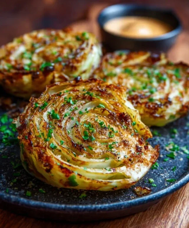 Oven Roasted Garlic Cabbage Steaks