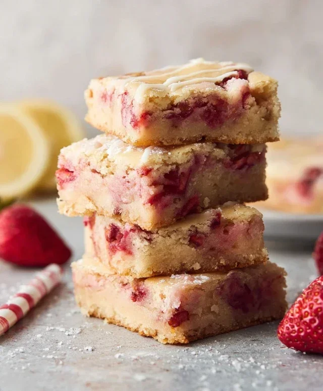 Strawberry Lemon Blondies