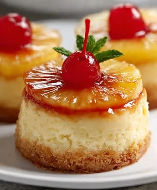 Mini Pineapple Upside-Down Cheesecakes