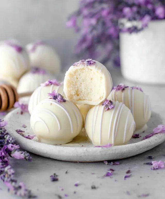 Honey Lavender White Chocolate Truffles