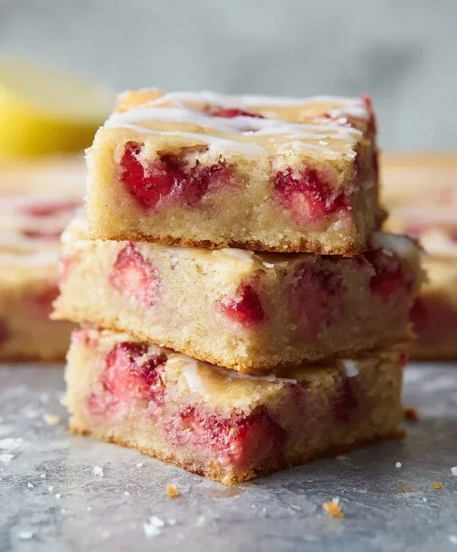 Strawberry Lemon Blondies