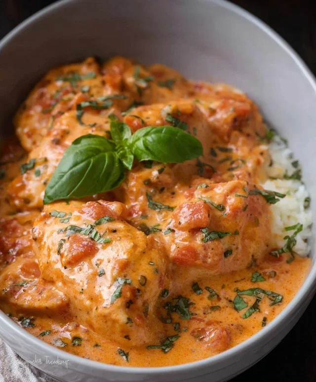 Slow Cooker Creamy Tomato Basil Chicken
