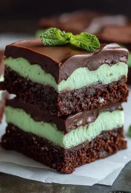 Triple-layer chocolate mint squares
