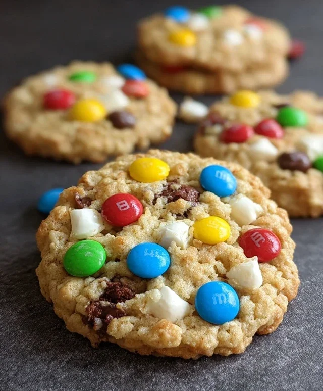 M&M Rice Krispies Cookies