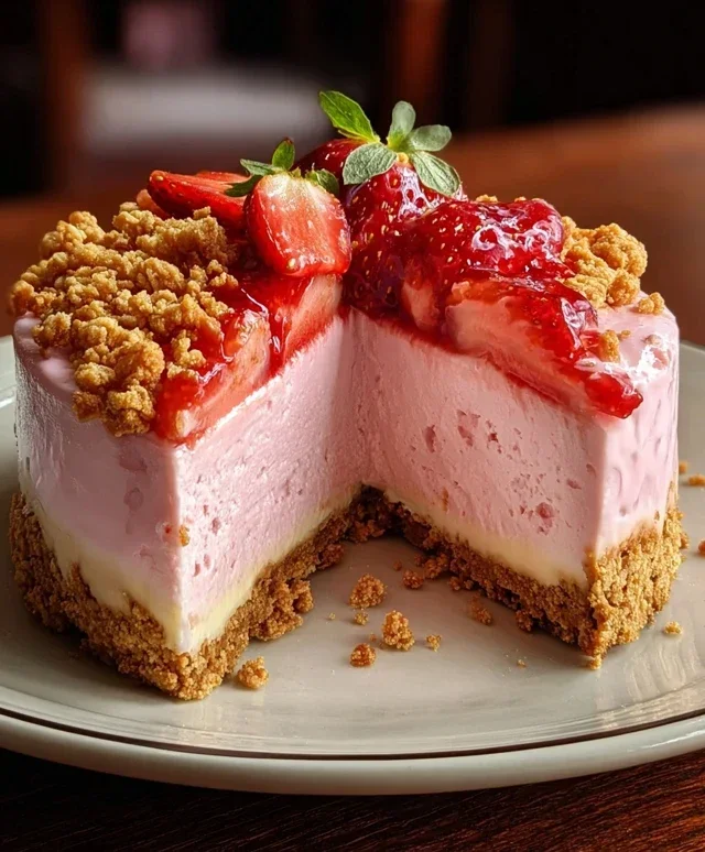 Strawberry Crunch Pink Cheesecake