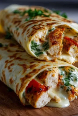 Cheesy Garlic Chicken Wraps