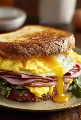 Egg and Beef Beef Ham Breakfast Sandwich