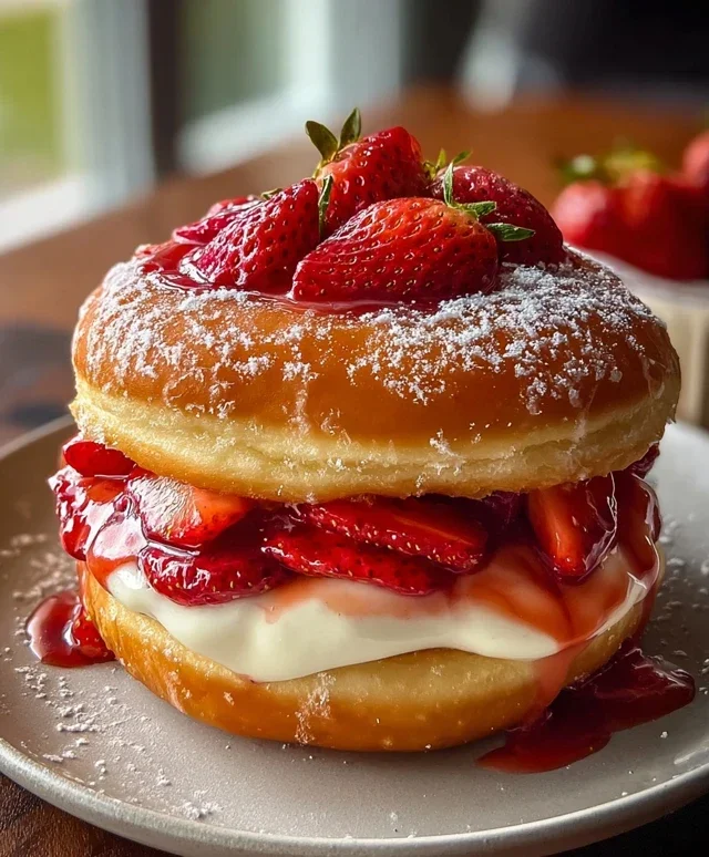 Strawberry Cheesecake Doughnut Burger