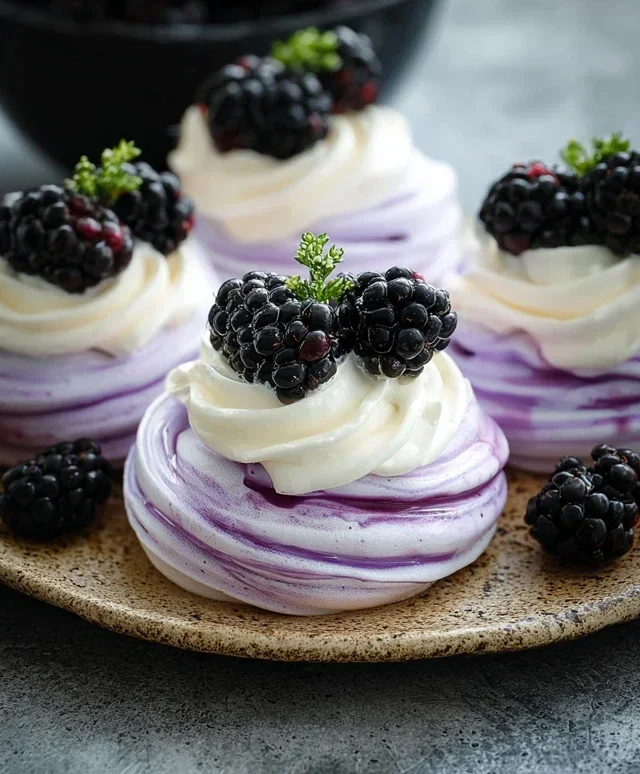 Blackberry Pavlovas