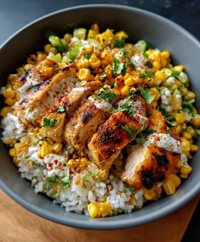 Street Corn Chicken Rice Bowl